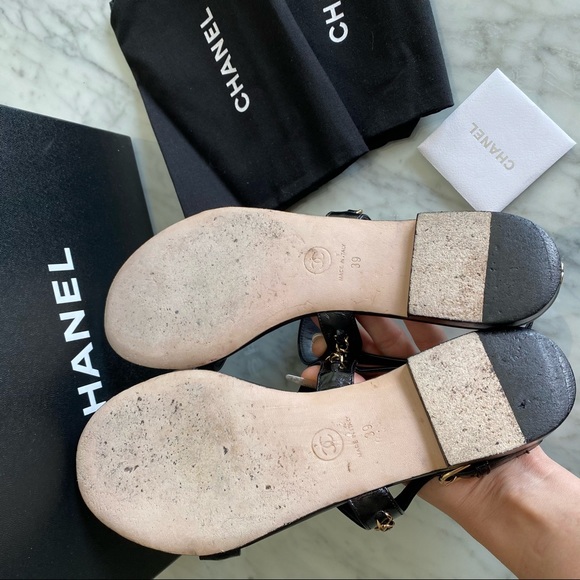 Authentic CHANEL CHAIN Gold strap sandals Rare💝 - Picture 9 of 15